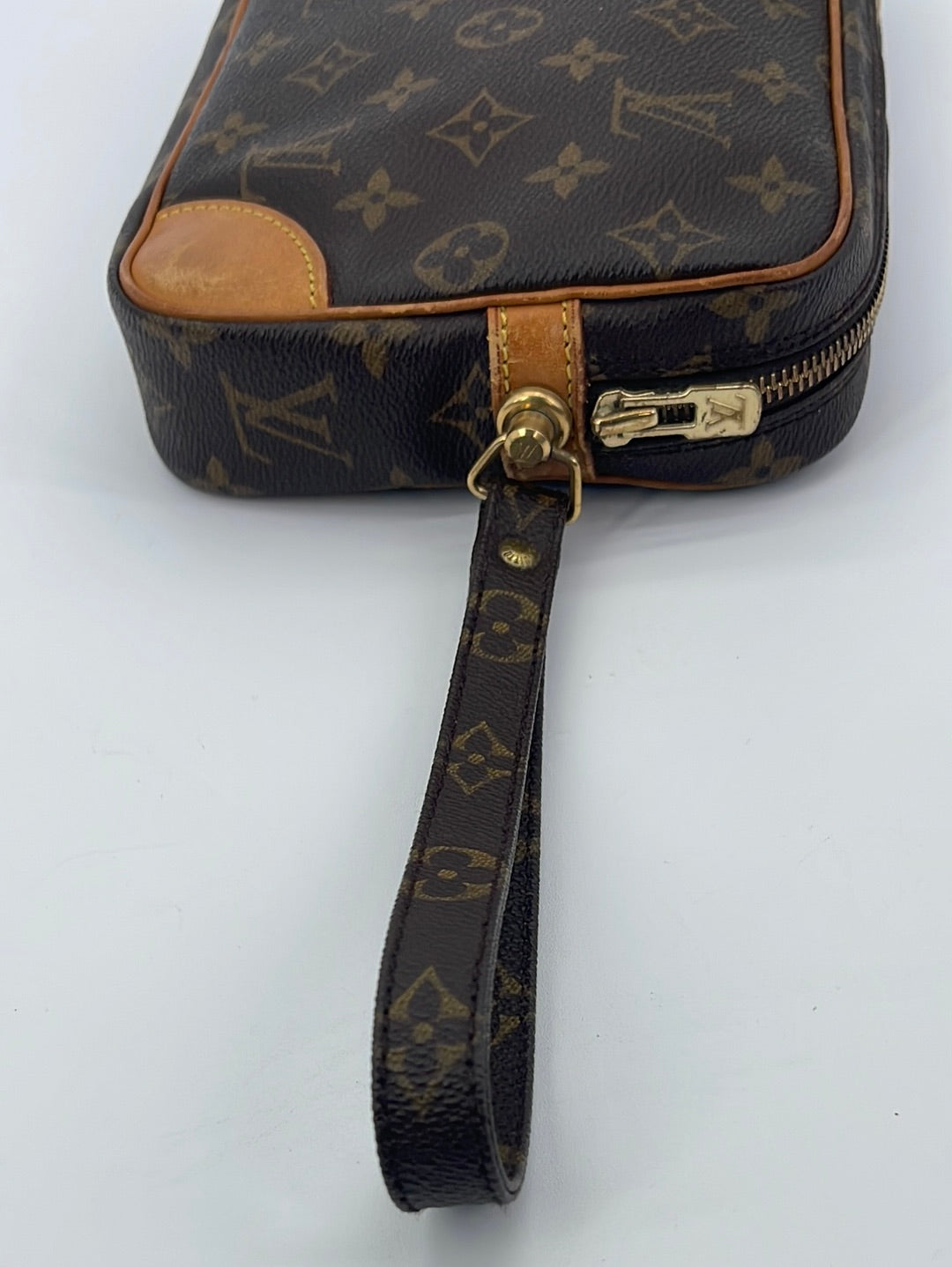 Louis Vuitton Monogram Pochette Marly Dragonne Wristlet Clutch