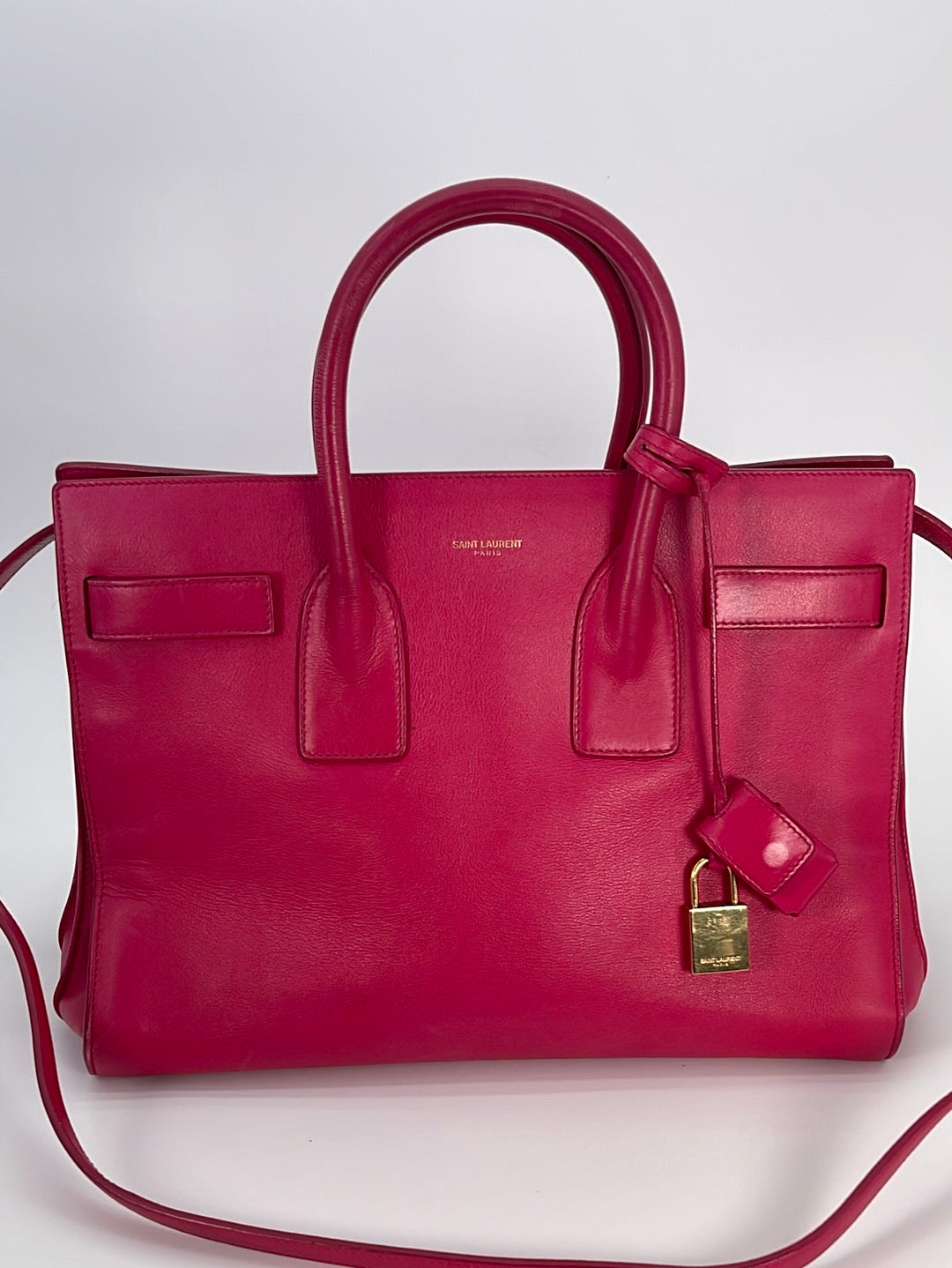 Preloved Saint Laurent Sac de Jour Hot Pink Leather Crossbody Bag 3248 –  KimmieBBags LLC