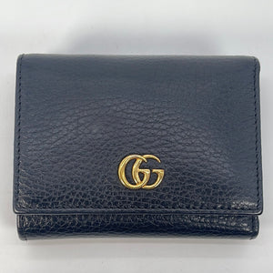 Preloved GUCCI Marmont Black Leather Mini Trifold Wallet 474746534563 022223