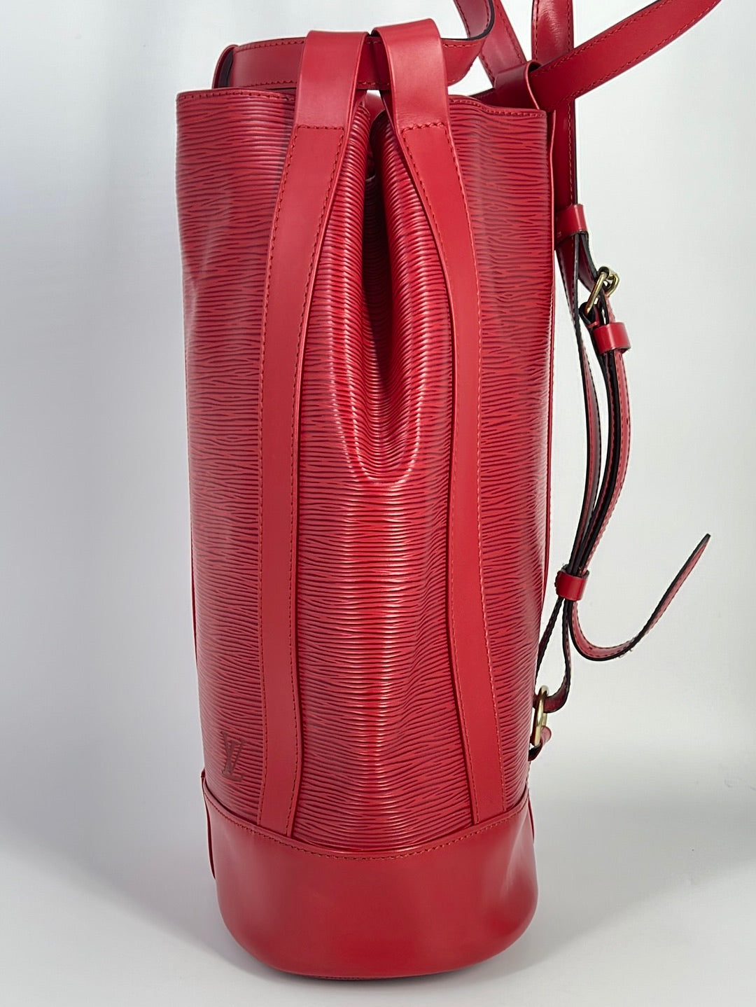 Vintage Louis Vuitton Bucket Noe Gm Tote Red Black Epi Leather