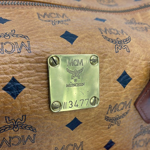 PRELOVED MCM Visetos Cognac Leather Boston Bag W3477 112022