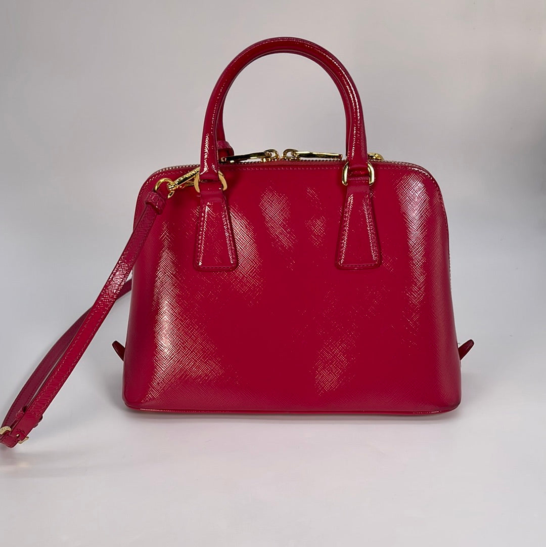 Preloved Prada Pink Saffiano Leather Small Tote Bag 10 012423