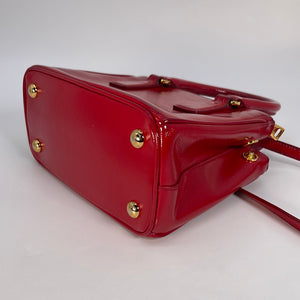 Preloved Prada Red Saffiano Leather Double Zip Lux Mini Tote Bag 239 012423
