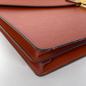 PRELOVED Louis Vuitton Brown Epi Leather Porte Documents Briefcase MI0945 022023 *** Lightening Deal Apr 18 ***