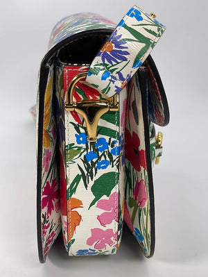 Limited Edition GUCCI Horsebit 1955 Floral Shoulder Bag 602204486628 022723