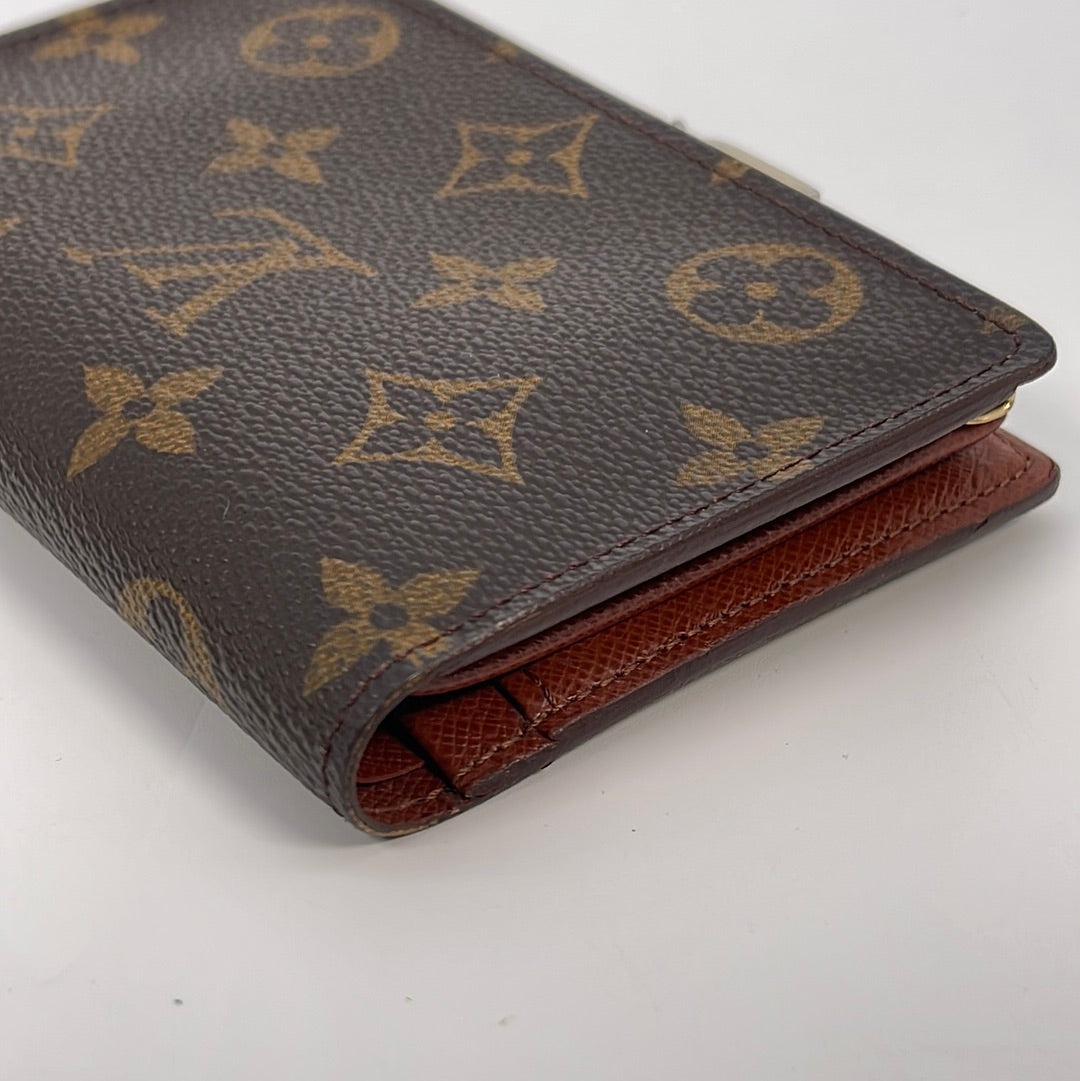 Vintage Louis Vuitton Wallet Card Holder Brown leather Made in France  Authentic