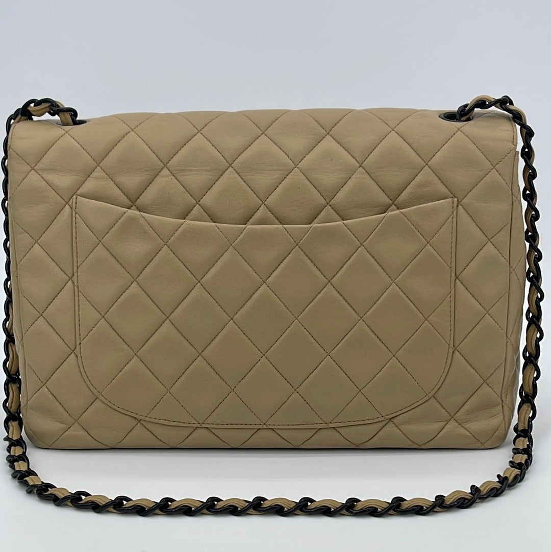 Vintage Chanel Beige Lambskin Timeless Matelasse Chain Shoulder Bag 4330182 040823 - $800 OFF DEAL