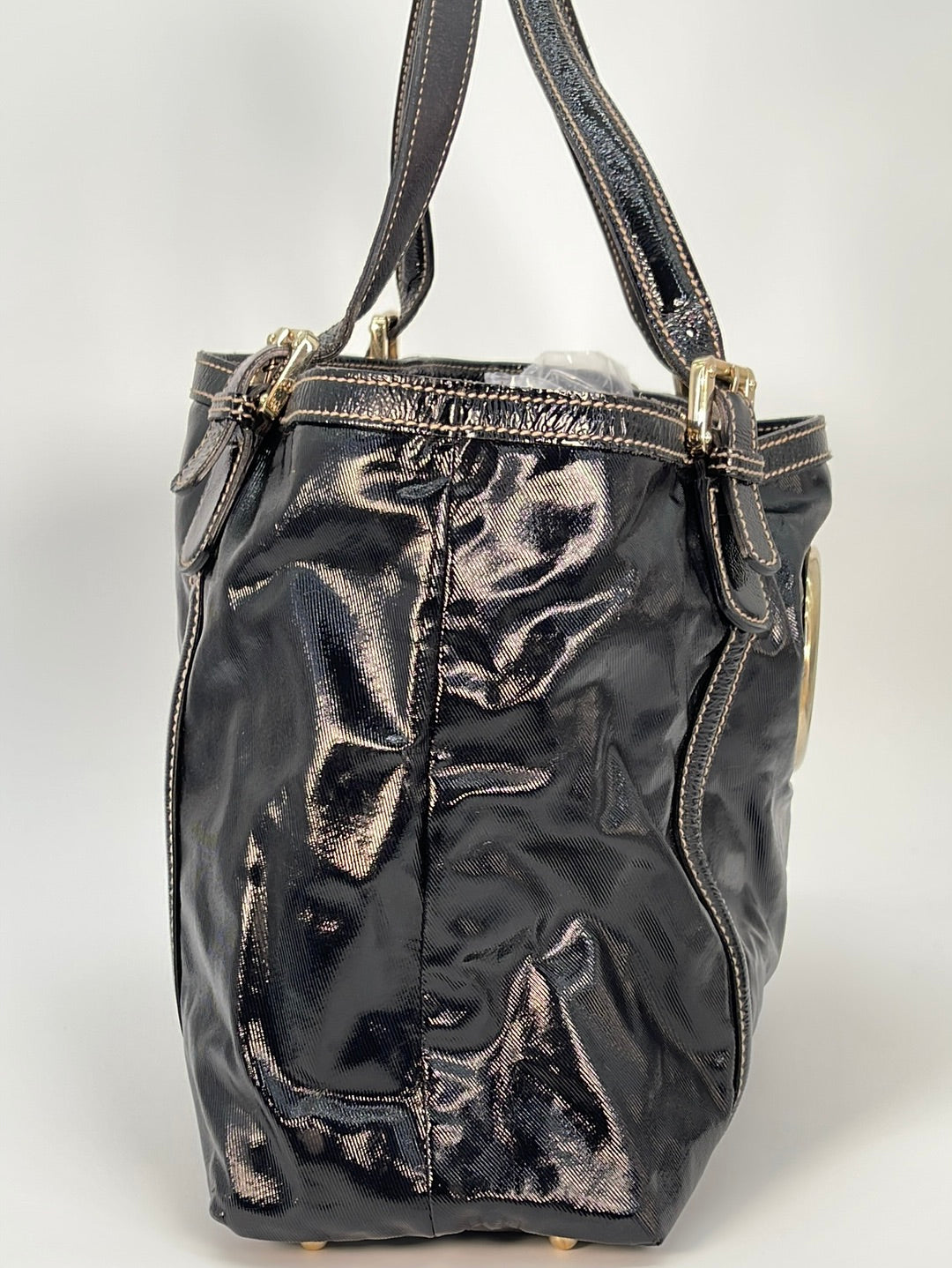 Preloved Gucci Britt Large Black Patent Shoulder Bag 162094213317 033023 - $70 OFF FLASH SALE