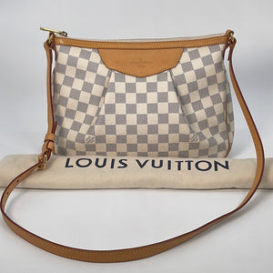 Louis Vuitton Siracusa PM Damier Azur Crossbody Purse White Handbag  Messenger