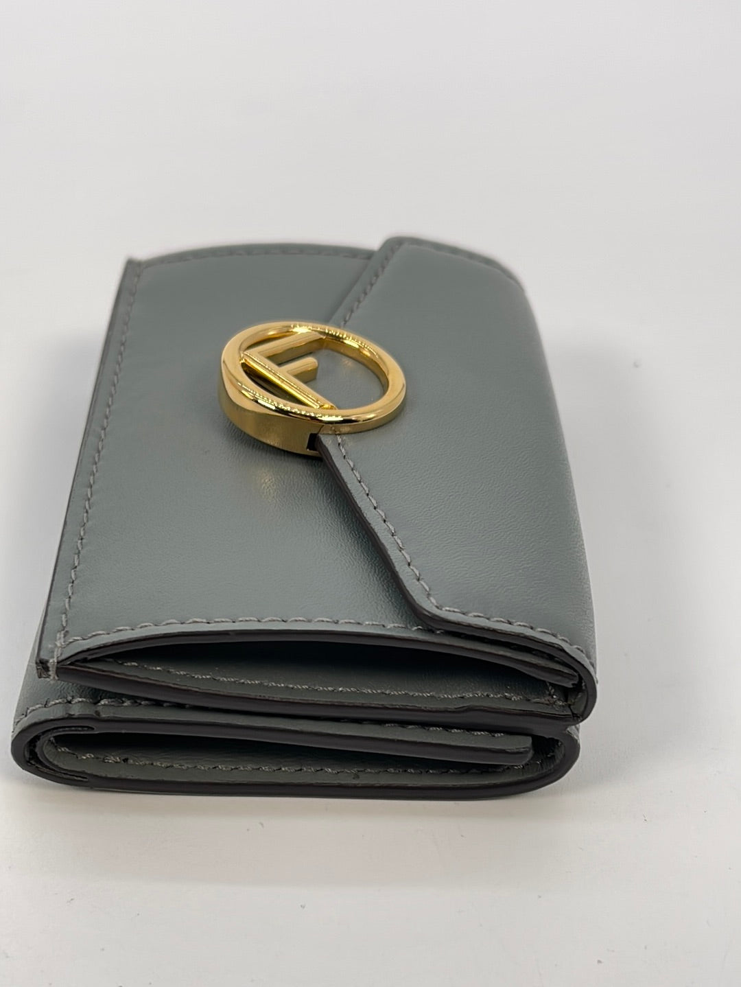 Preloved Fendi Grey Leather Micro Trifold Wallet 8M0395-A0KK-188-8167 020123