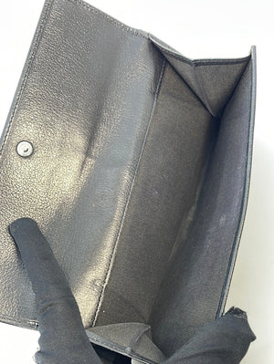 PRELOVED Chanel Camellia Black Leather Flap Wallet 13019334 020123