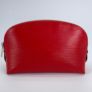 PRELOVED Louis Vuitton Red Epi Pochette Cosmetics Pouch SR2184 031123
