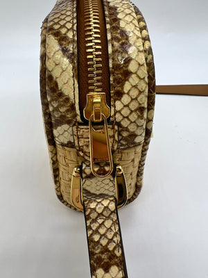 Gucci Ophidia Mini Bag Raffia Watersnake Shoulder Bag Beige 574493