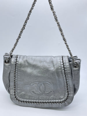 Preloved Chanel Luxe Accordion Flap Shoulder Bag (Silver) Flap Bag GKT9V42 042722