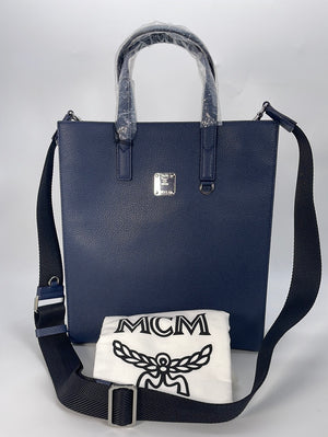 PRELOVED MCM Blue Leather Portuna Tote Shoulder Bag 1024J 021523 ***DEAL