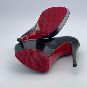Preloved Christian Louboutin Victoria 160mm Platform Red Sole Black Heels 332 040523. Off
