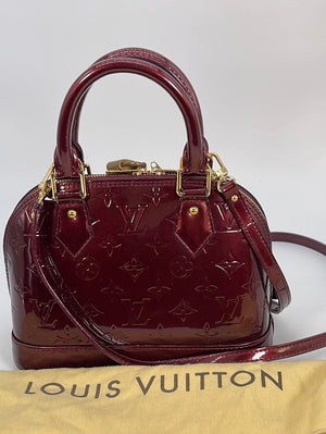 Alma bb leather handbag Louis Vuitton Red in Leather - 30769224