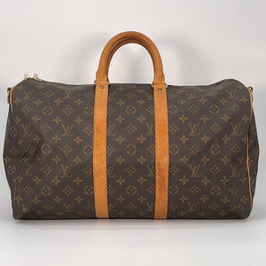 Louis Vuitton Carryall Duffle Monogram Canvas Boston Bag With Bandolier  Strap