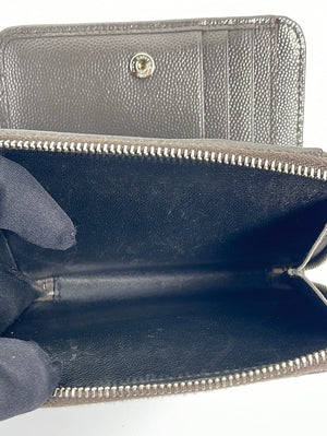 Preloved Saint Laurent Cassandre Compact Zip Around Grey Leather Wallet GUE4037231117 031023