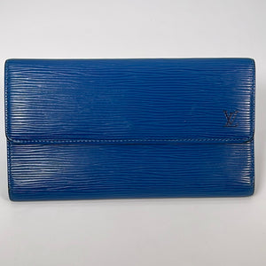 Preloved Louis Vuitton Blue Epi International Leather Wallet