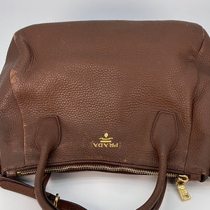 Preloved Prada Brown Leather 2 Way Tote Bag HVD2KYG 032923 *** Lightening Deal Apr 18 ***