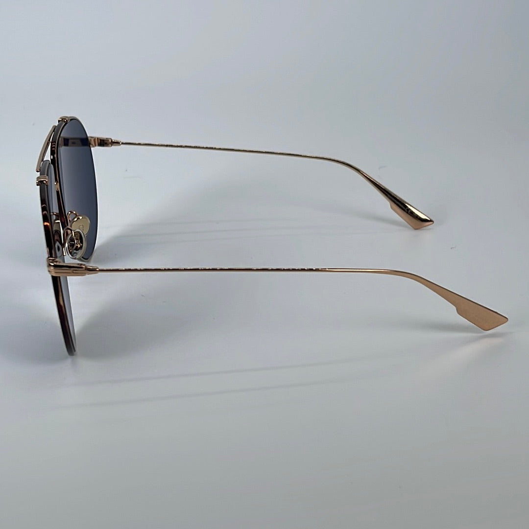 Preloved Dior Gold Trim Aviator Sunglasses with Case 31 031023