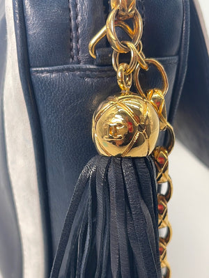 CHANEL CC Black Lambskin Leather Quilted Gold Hardware Evening Shoulder Bag