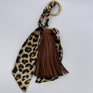 NEW Twilly Silk & Leather Tassel Keychain 13”