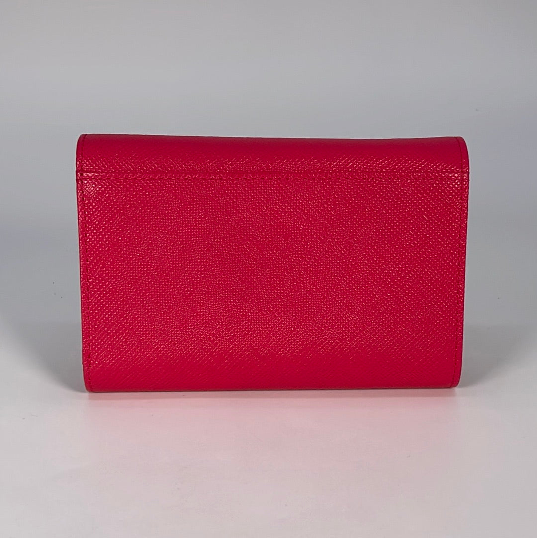 Preloved MCM Pink Leather Half Wallet WH94MCK 020723