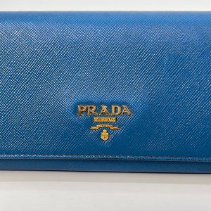 PRELOVED Prada Blue  Leather Long Continental Wallet 224 042023