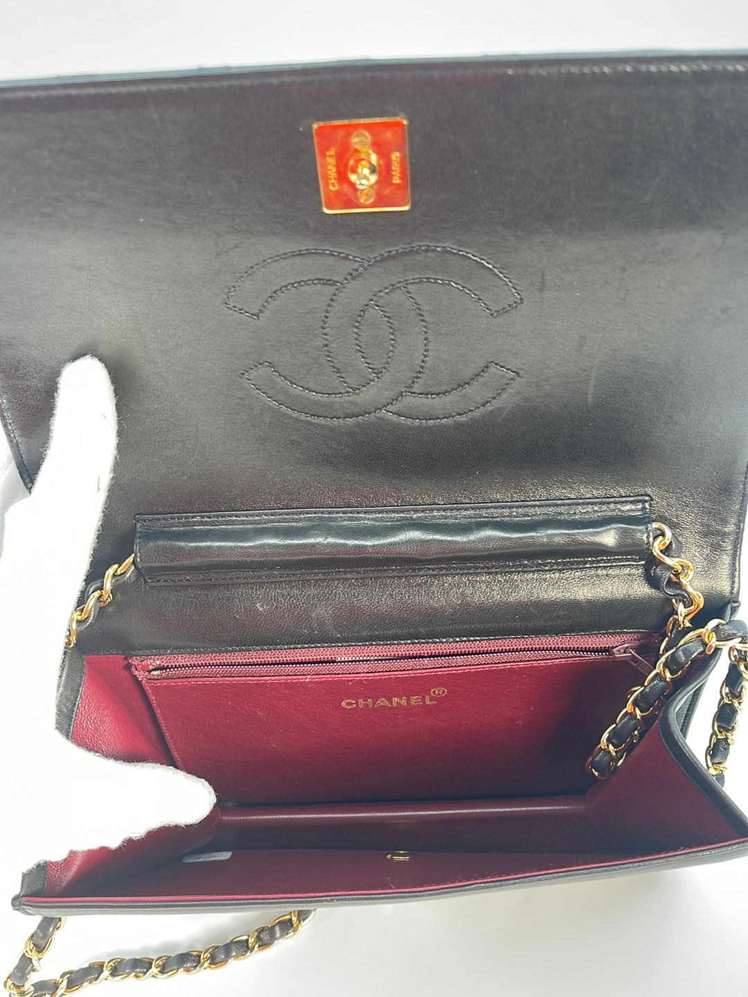 Vintage Chanel Black Quilted Lambskin Full Single Flap Shoulder Bag 2815958 020323