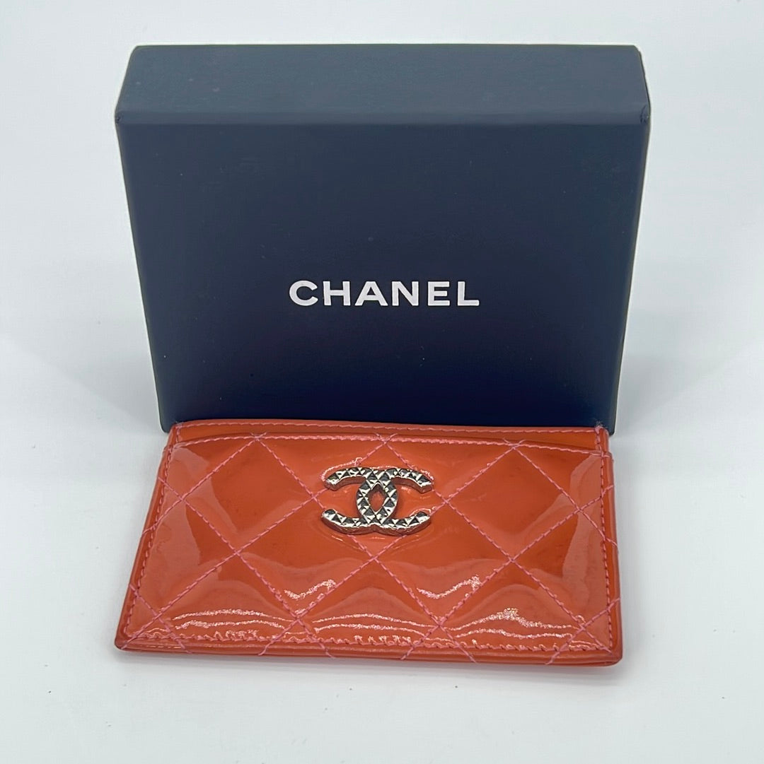 Chanel Red Patent Leather Card Holder