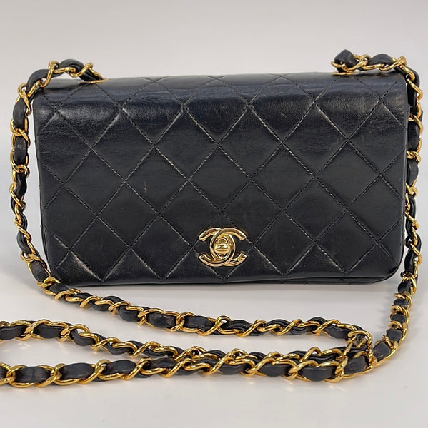 Vintage CHANEL Black Quilted Lambskin Mini Full Flap Bag 1256328 01302 –  KimmieBBags LLC