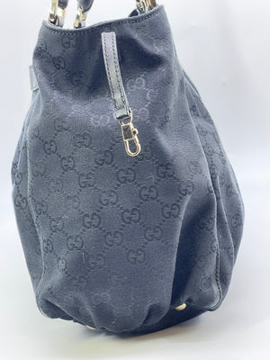 Preloved Gucci Black GG Canvas Shoulder Hobo Bag 189835205011 072722