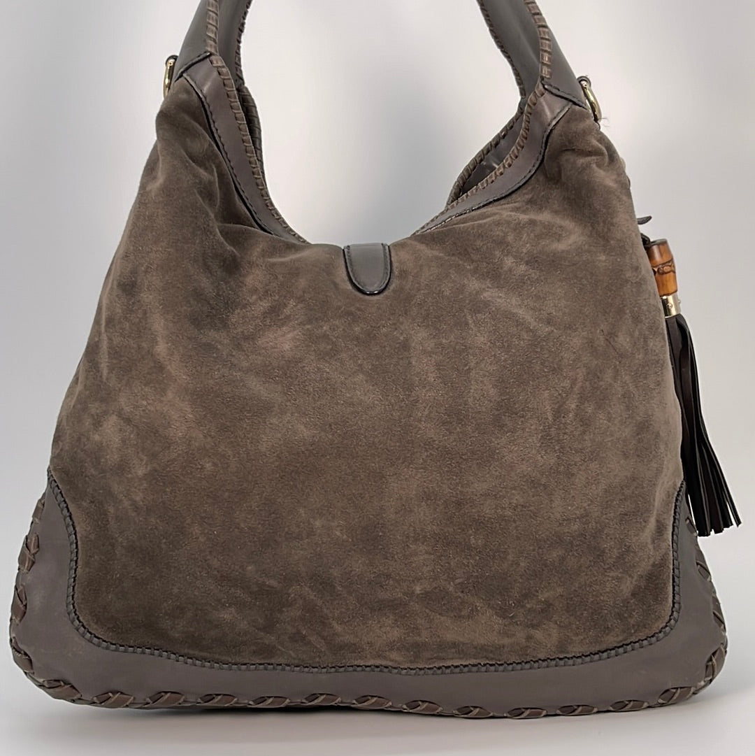 Gucci Jackie Soft Suede Hobo in Brown