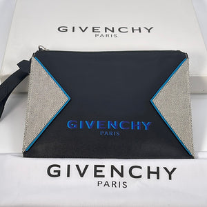 Preloved Givenchy Black, Blue, and Silver Pouch MPD0210 022023