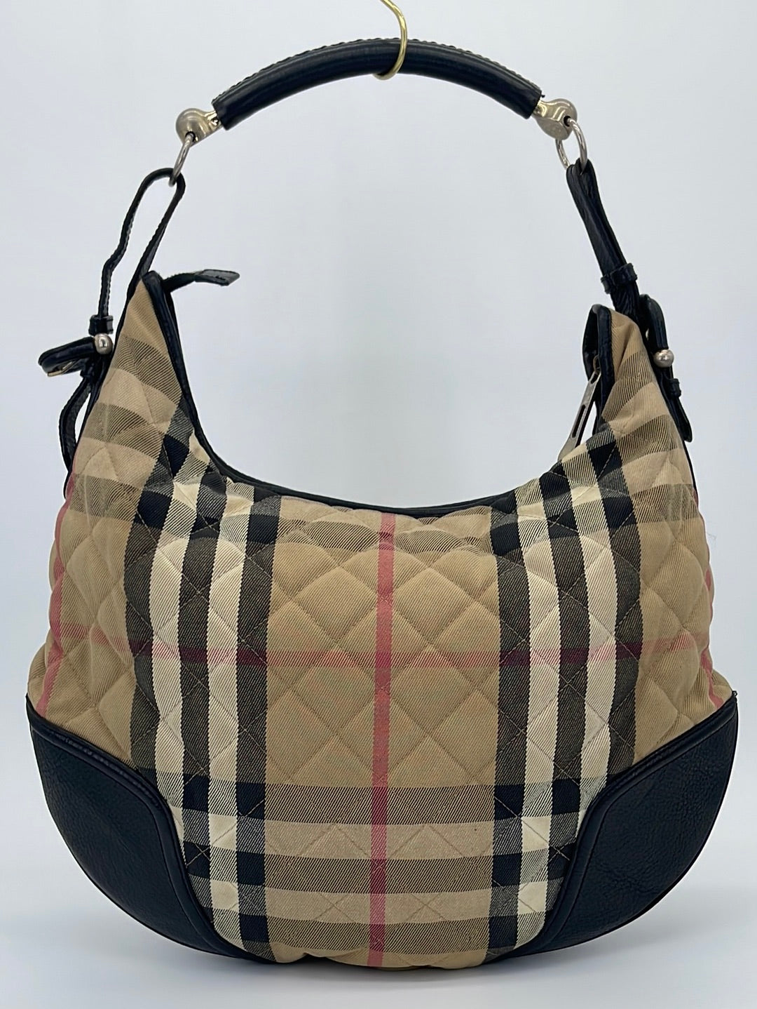 Burberry Vintage Leather Check Shoulder Bag