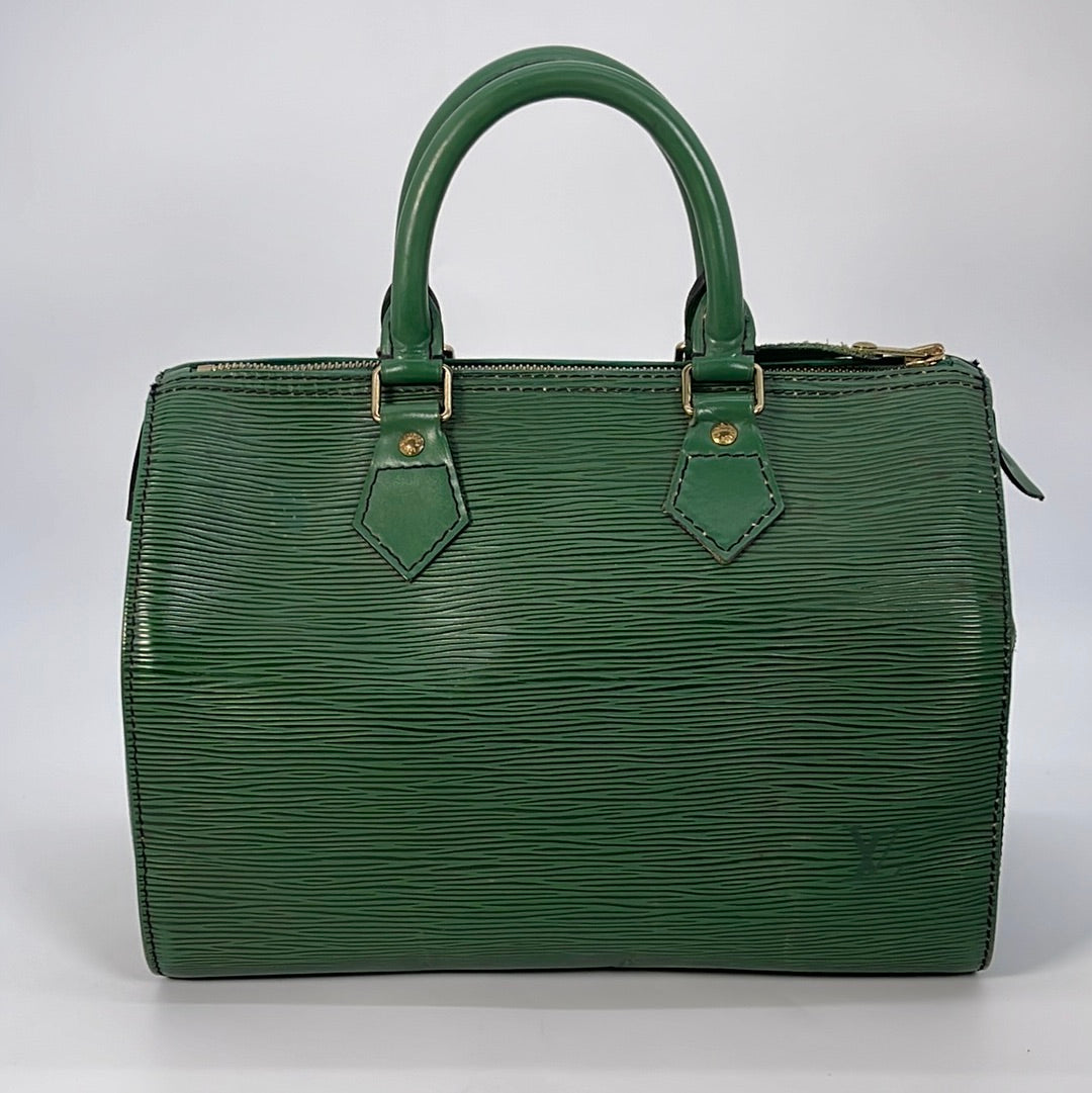 Vintage Louis Vuitton Speedy 25 Green Epi Leather Bag VI0942