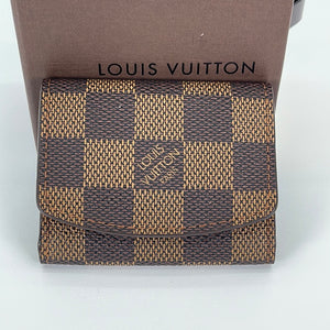 Preloved Louis Vuitton Cuff Link / Air Pod Case Damier Ebene GWQXQY6 031123