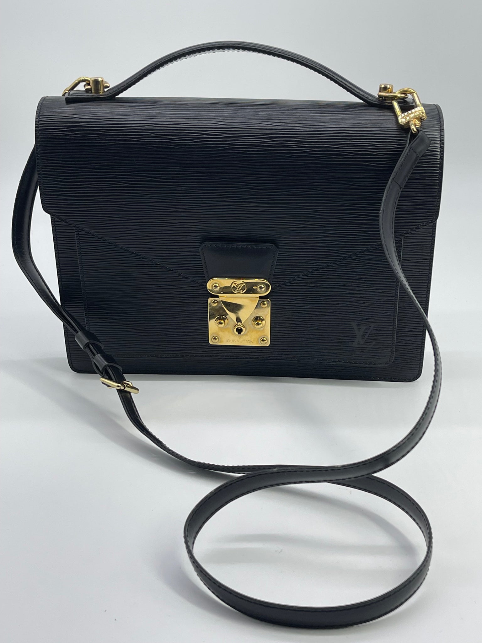 Authentic Pre-owned Louis Vuitton Epi Black Monceau Hand Bag Satchel B