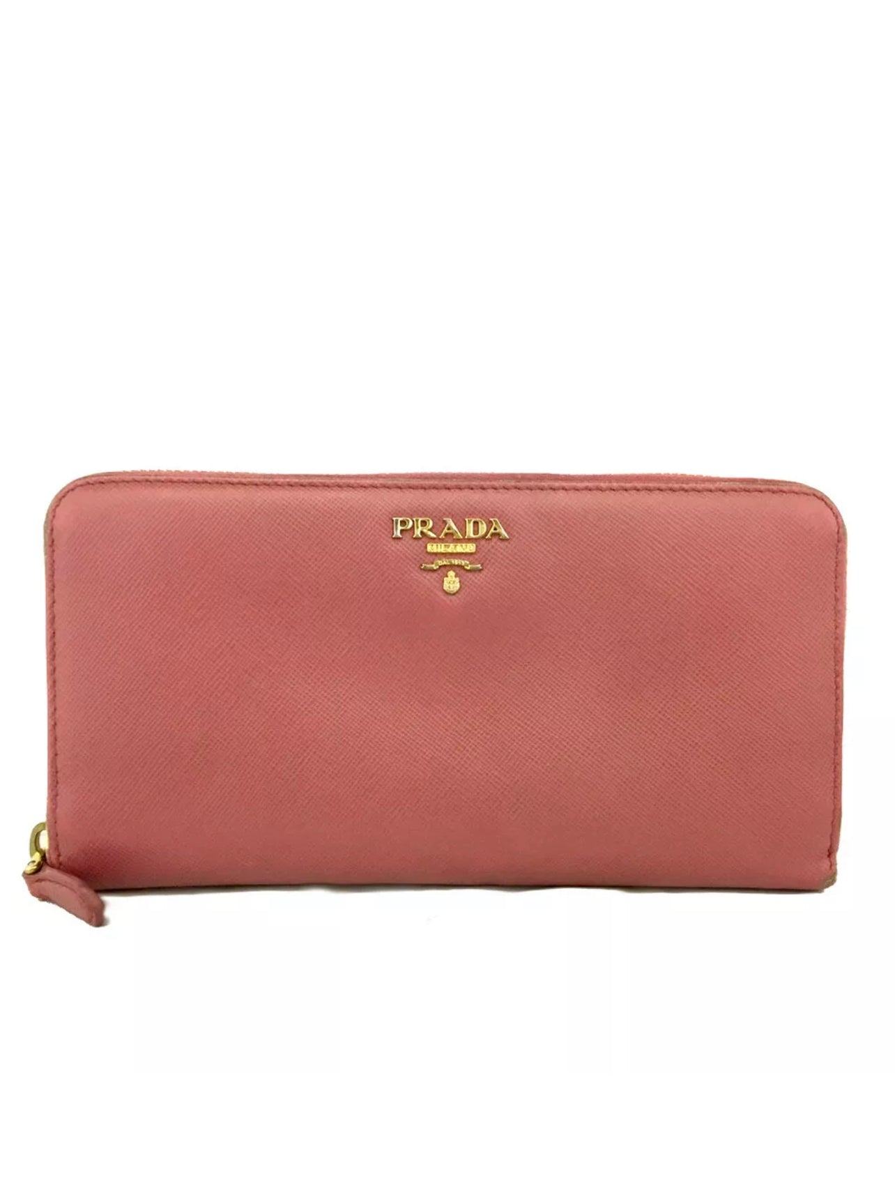 PRELOVED PRADA Saffiano Pink Leather Zip Around Long Wallet 082821 3HB ...