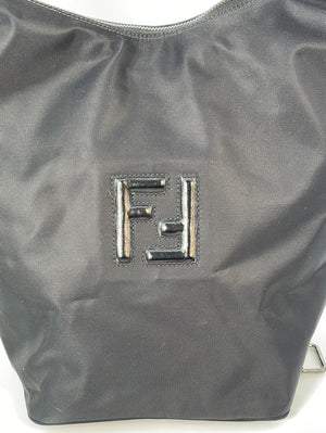 Preloved Fendi Black Nylon Hobo Crossbody Bag 18-B1495797 011723