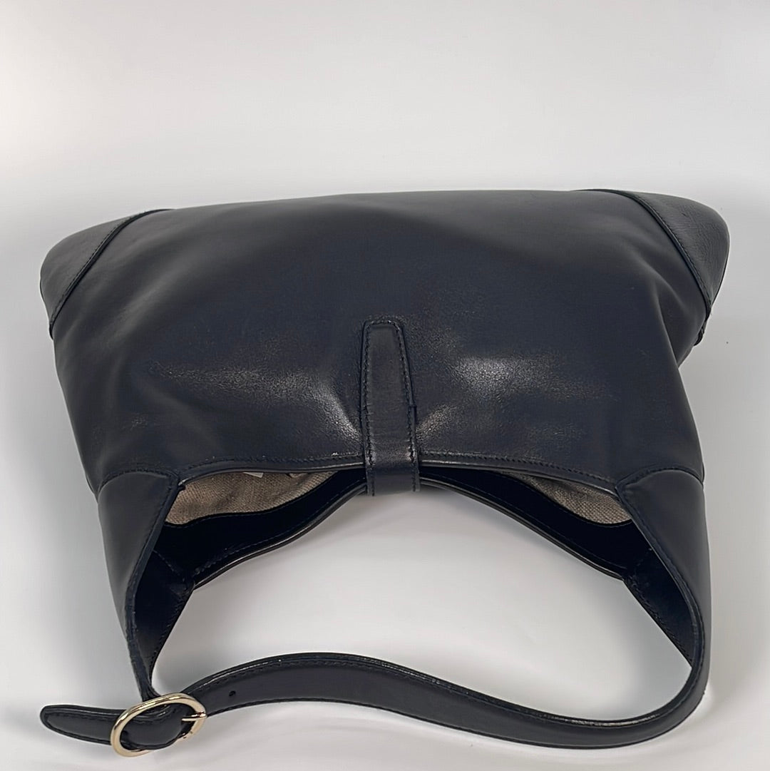 PRELOVED Gucci Black Leather Medium Jackie O Hobo Shoulder Bag 1530929486628 011323