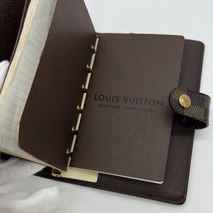Preloved Louis Vuitton Damier Ebene Agenda PM Day Planner Cover CA1014 012223