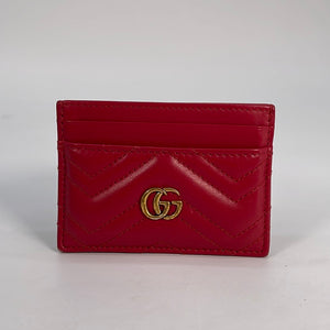 PRELOVED Gucci GG Marmont Red Matelasse Leather Card Holder 4431274963 –  KimmieBBags LLC