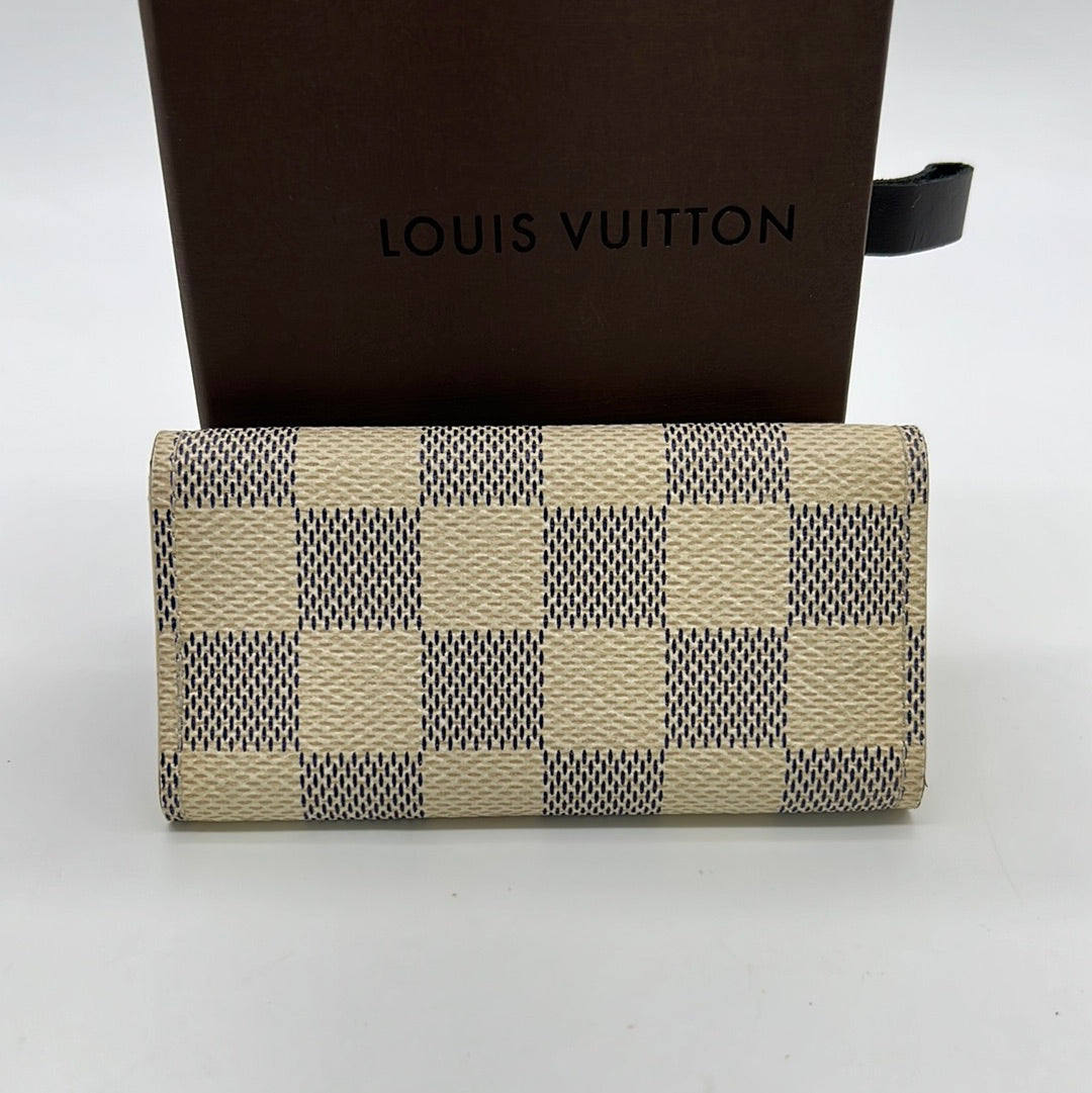 Preloved Louis Vuitton Damier Azur 4 Key Holder CT0152  012223