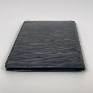 Black Epi Leather Passport Wallet | savyshop