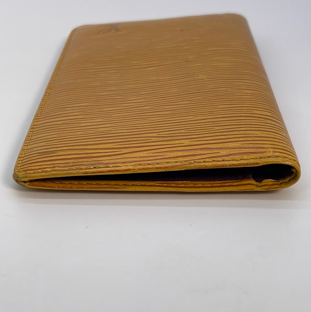 Vintage Louis Vuitton Yellow Epi Leather Checkbook Long Wallet