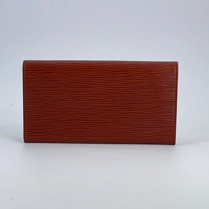Louis Vuitton Brown EPI Long Bifold Wallet 9LR0618