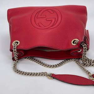 Preloved Gucci Soho Red Leather Chain Strap Small Shoulder Bag 387043498879 030523